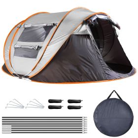 5-8 Person Pop Up Tent Automatic Setup Camping Tent Waterproof Instant Setup Tent with 4 Tent Poles 2 Mosquito Net Windows Carrying Bag for Hikin